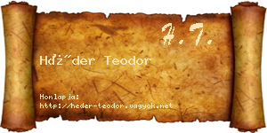 Héder Teodor névjegykártya